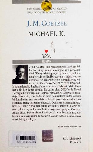 Michael K. Yaşamı ve Yaşadığı Dönem J.M. Coetzee Can Roman