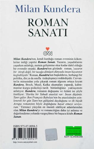 Roman Sanatı Milan Kundera Can Yayınları