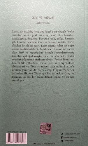 Oluş ve Bozuluş Aristoteles Pinhan Yayıncılık