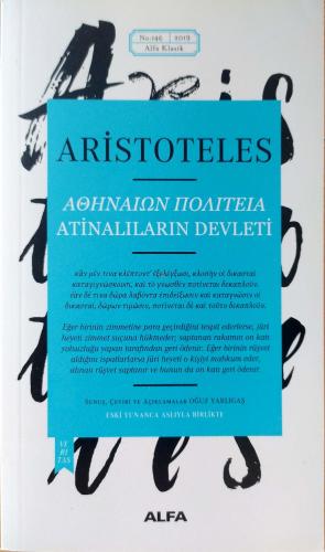 Atinalıların Devleti Aristoteles Alfa Yayınları