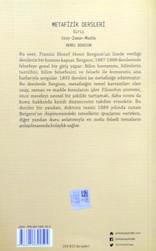 Metafizik Dersleri Uzay - Zaman - Madde Henri Bergson Pinhan Yayıncılı