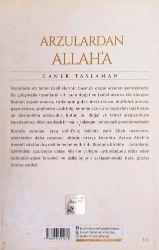 Arzulardan Allah’a Caner Taslaman İstanbul Yayınevi